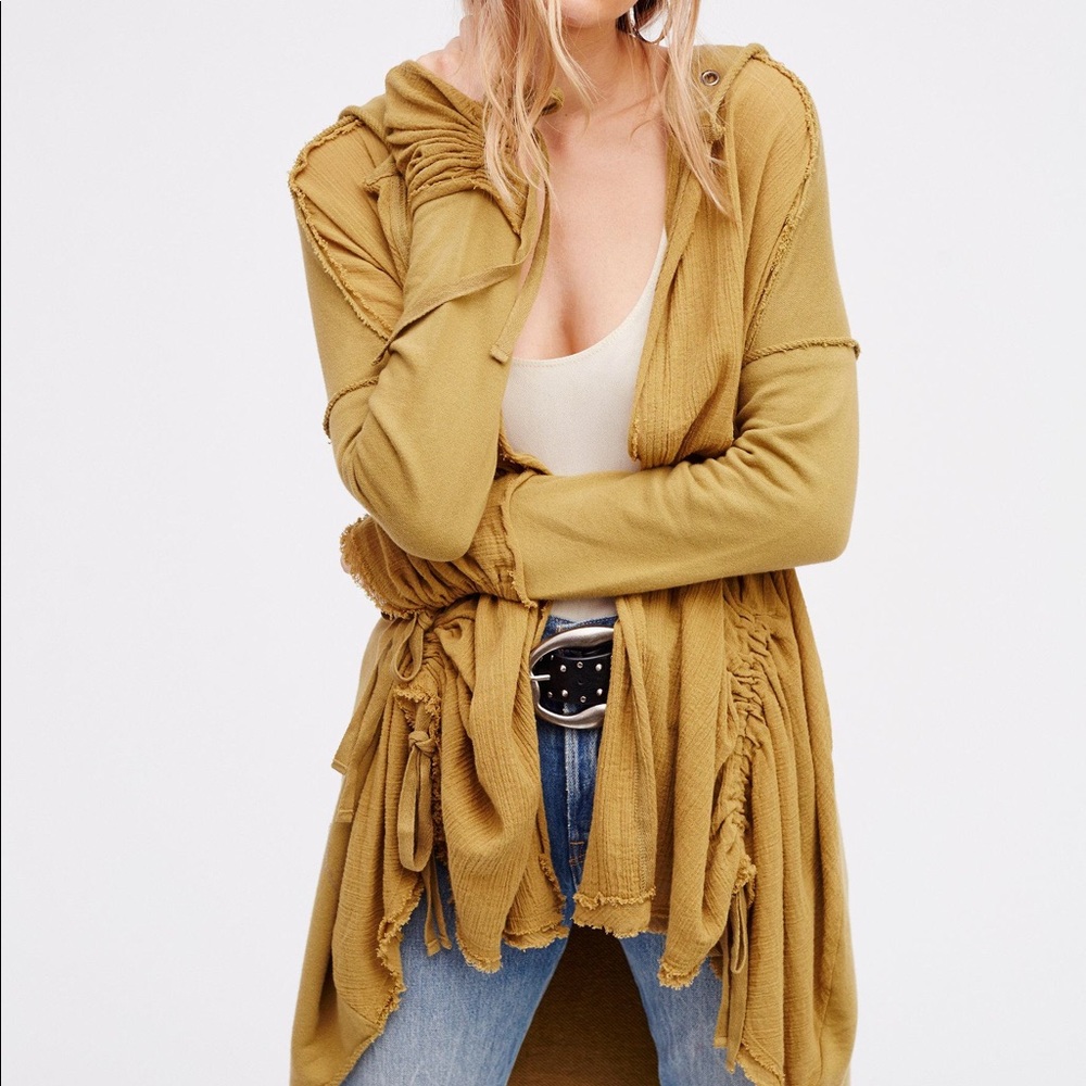 Free People Get Your Gauze Cardi; Olive S